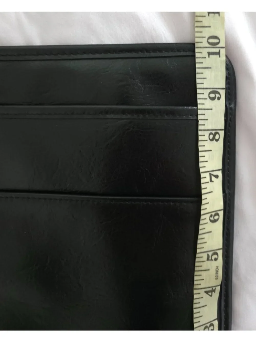 Béis Black Faux Leather Laptop / Tablet Work Travel Sleeve 15